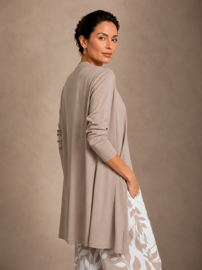 Ensemble 3 Pièces Gilet Long Pantalon Imprimé