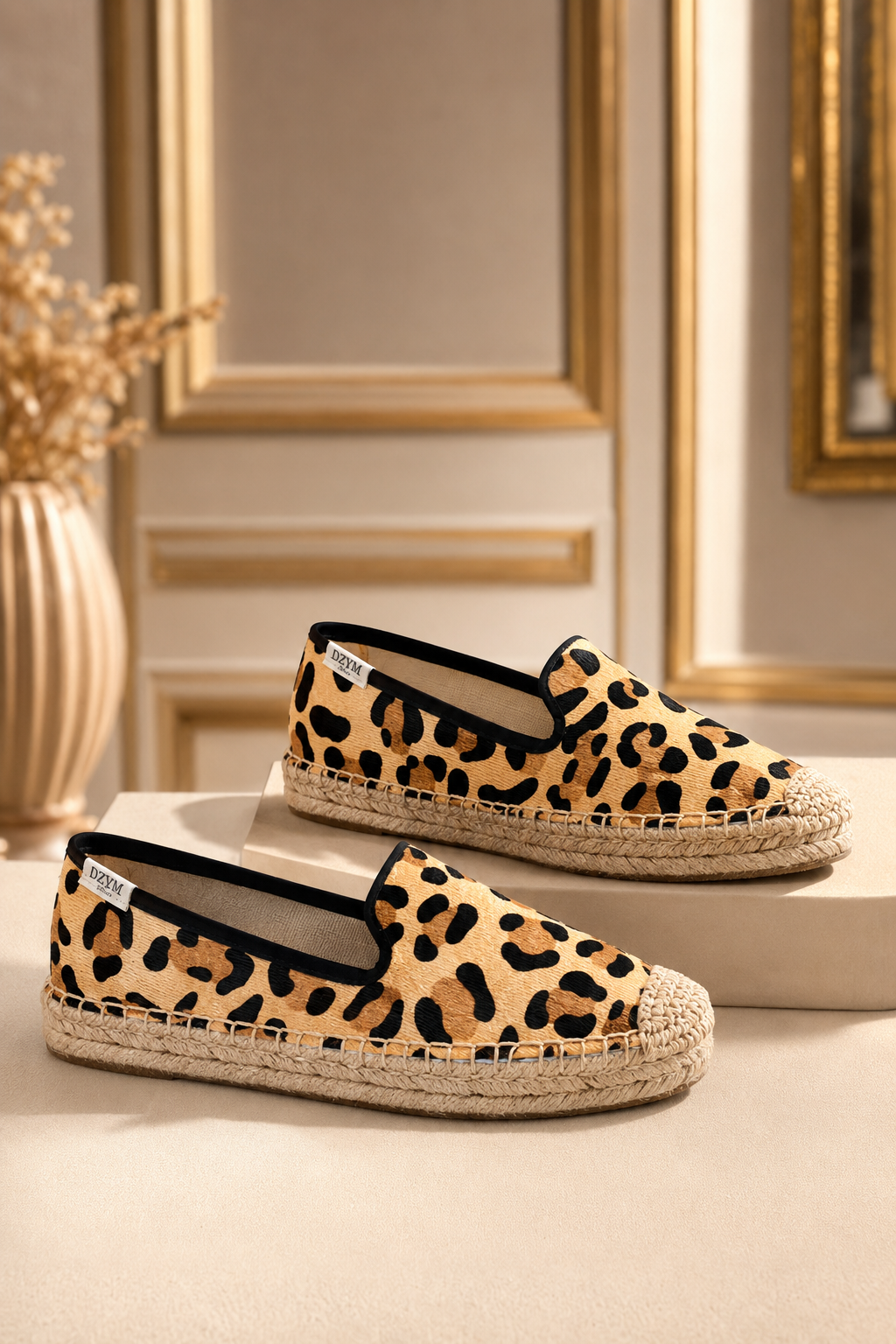Espadrilles Plates Cuir Texturé
