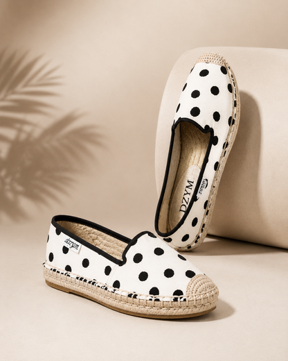Espadrilles Plates Cuir Texturé