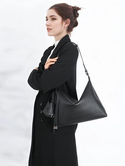 Sac Demi-Lune Cuir Pleine Fleur