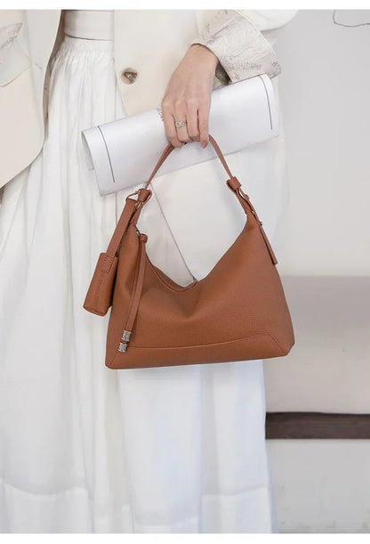 Sac Demi-Lune Cuir Pleine Fleur